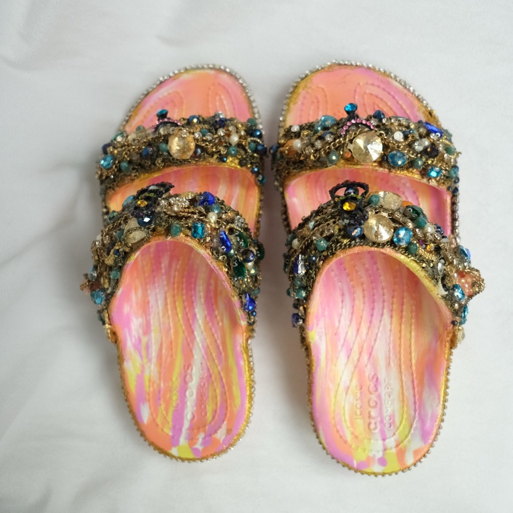 Custom theme crocs shoe sandals. Men size 5/ women size 7